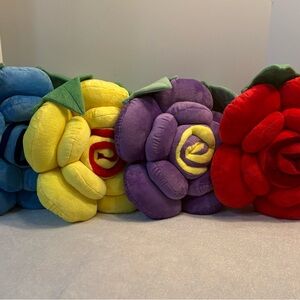 Colorful Plush Rose Pillows